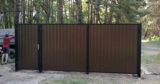 Купить распашные ворота из профнастила Нововоронеж, цена от 2730 руб.
